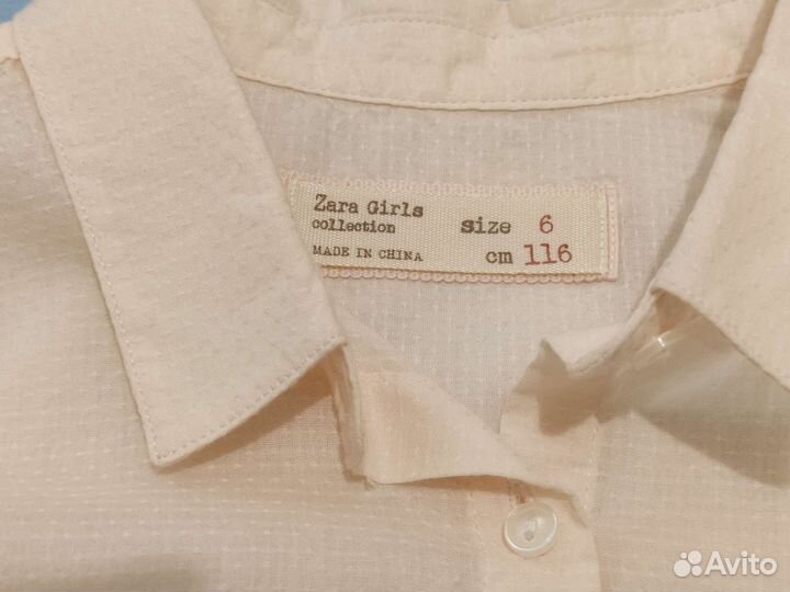 Блузка-рубашка Zara на девочку 6 лет