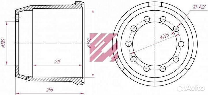 Тормозной барабан бпв 300х200