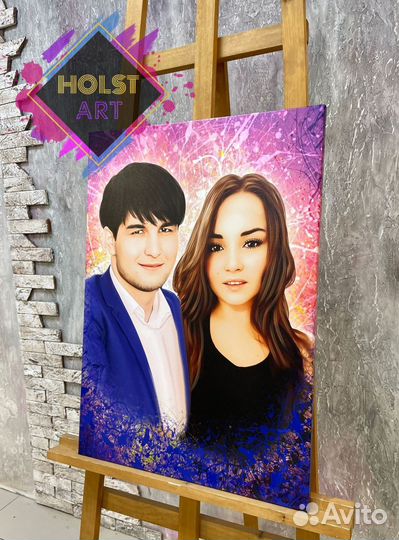 Портрет по фото на холсте
