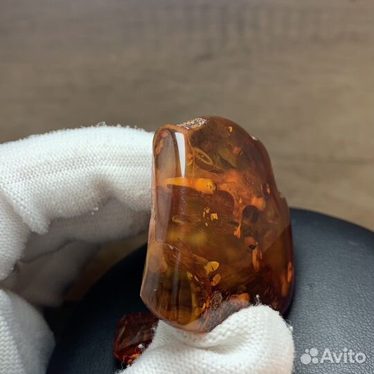 Винтажная Брошь Янтарная Ретро