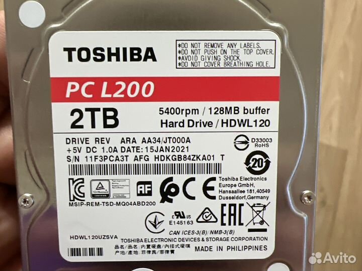 Жесткий диск HDD 2.5 2TB Toshiba pc L200