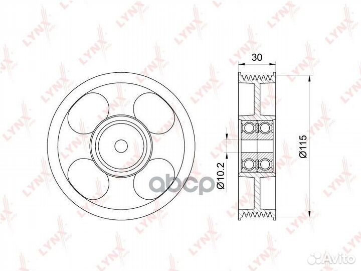Ролик обводной приводного ремня PB7037 lynxauto
