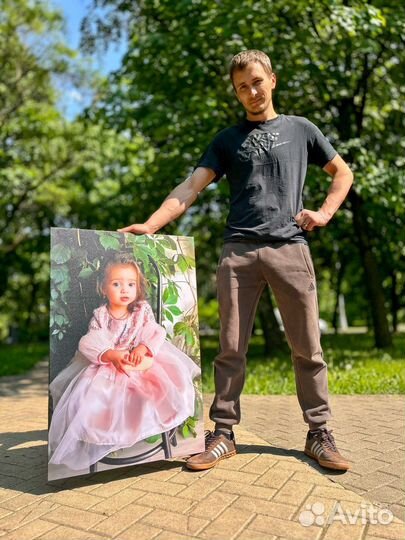 Печать на холсте, портрет по фото
