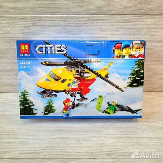 Лего Сити City, вертолет, 208 деталей