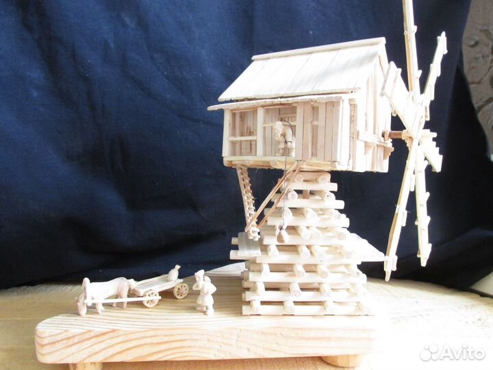 Макет мельницы колотовки 19 век