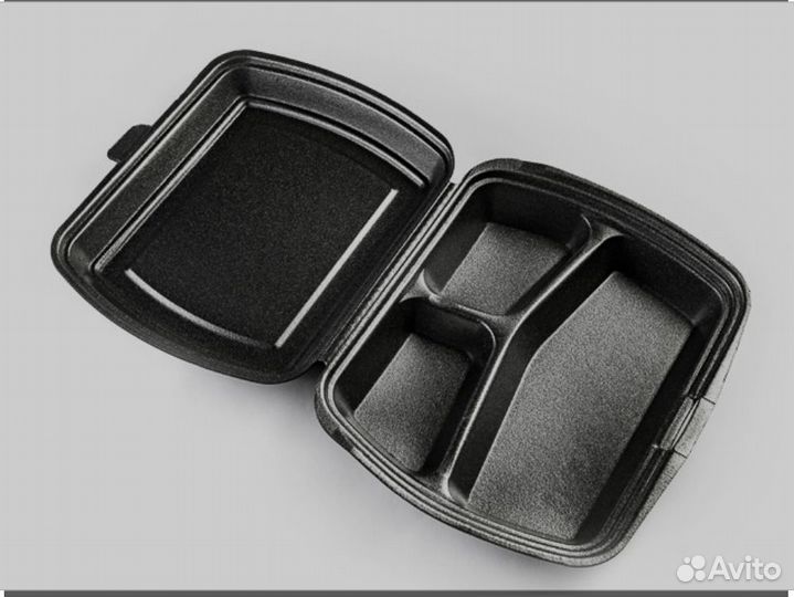 Ланчбокс /контейнер одноразовый белый/черный