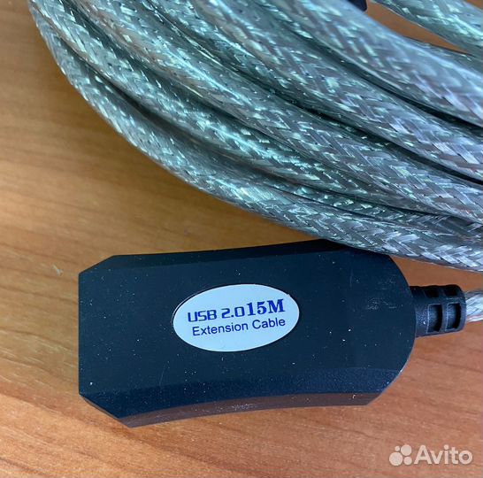 Удлинитель USB 2.0 активный vcom 15 м