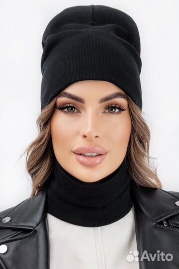 Комплект шапка и снуд женский