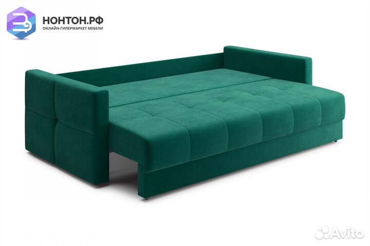 Диван еврокнижка Вита 3-х местный изумрудный