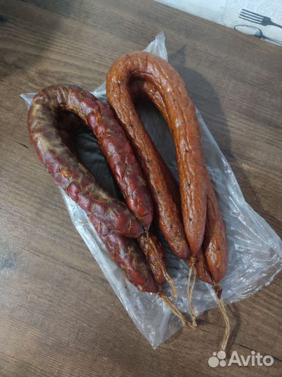 Домашняя колбаса копченая