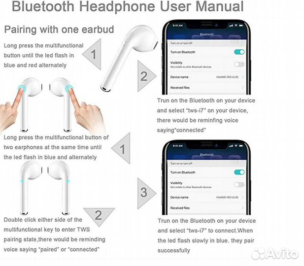 I7s TWS Мини Беспроводная Bluetooth Наушники Стере