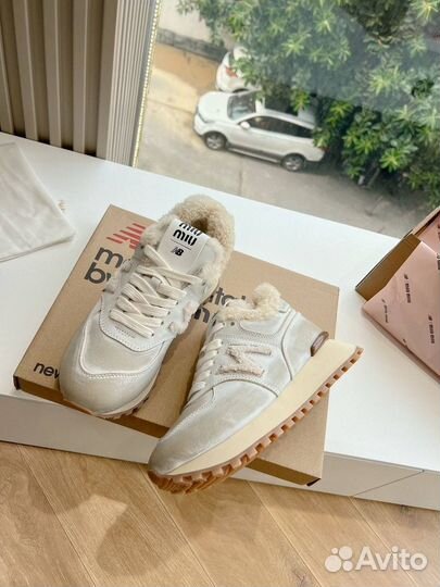 Кроссовки MIU MIU x New Balance замша мех