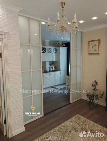 Перегородка межкомнатная стеклянная, раздвижная