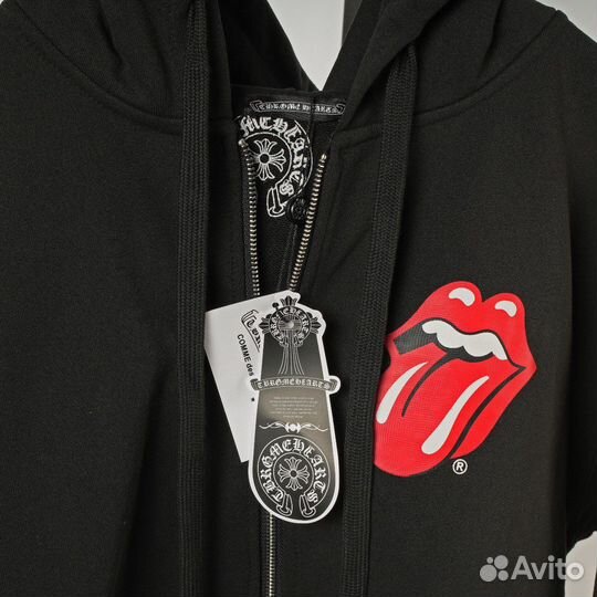 Зип худи Chrome Hearts черное оверсайз