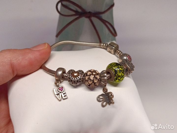 Браслет шармы серебро Pandora оригинал