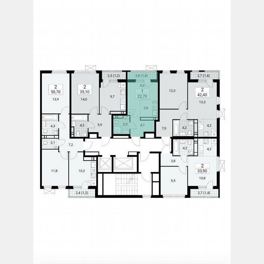 Квартира-студия, 24,2 м², 8/16 эт.