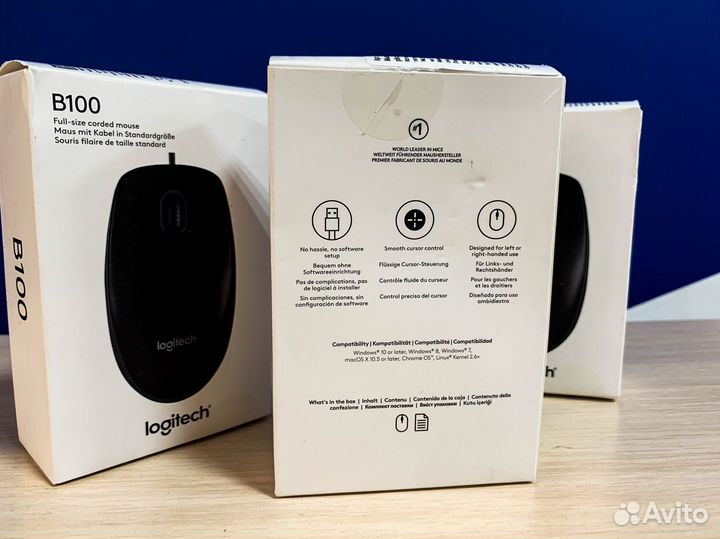 Мышь Logitech B100, черная