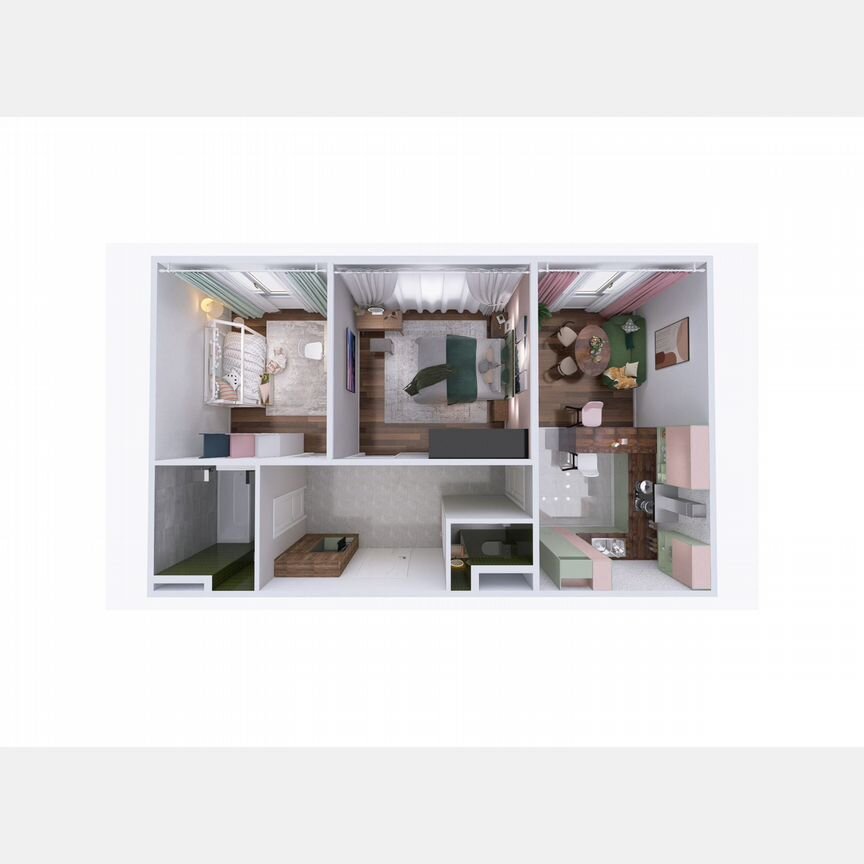 2-к. квартира, 59,5 м², 4/5 эт.