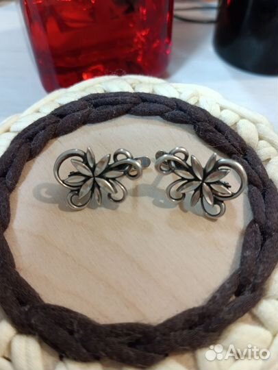 Комплект серьги и кольцо большого размера