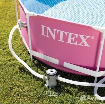 Каркасный бассейн Intex 2,44*0,76 розовый