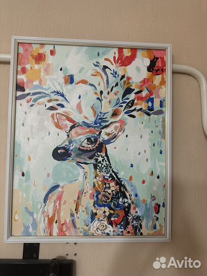 Картины по номерам. Готовые. Олень и Горы