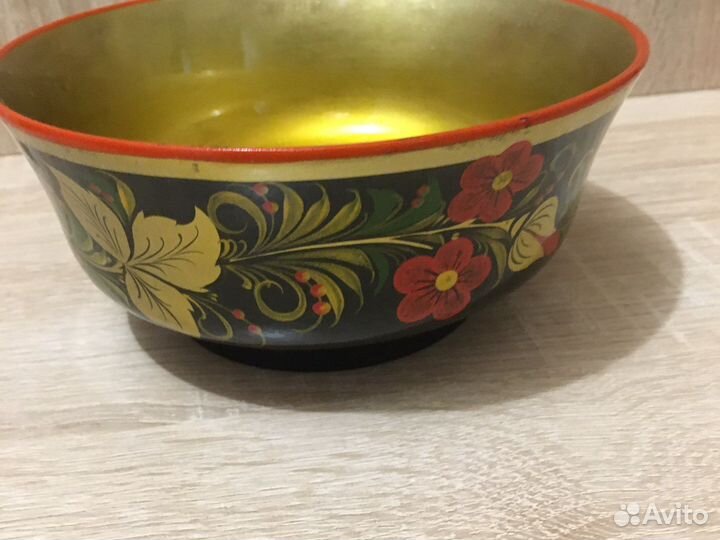 Тарелка дерево хохлома СССР