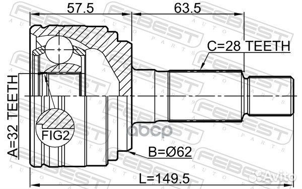 ШРУС наружный к-кт Mazda 6 08-13 0510-ghmt Febest