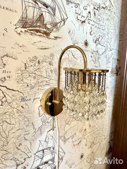 Люстра потолочная хрустальная бу + 2 бра