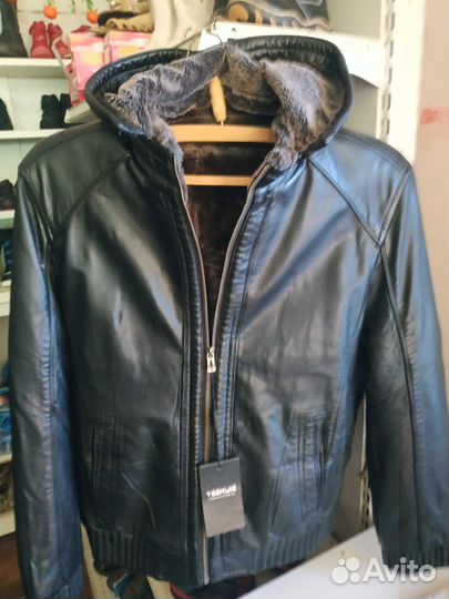 Куртка кожаная зимняя
