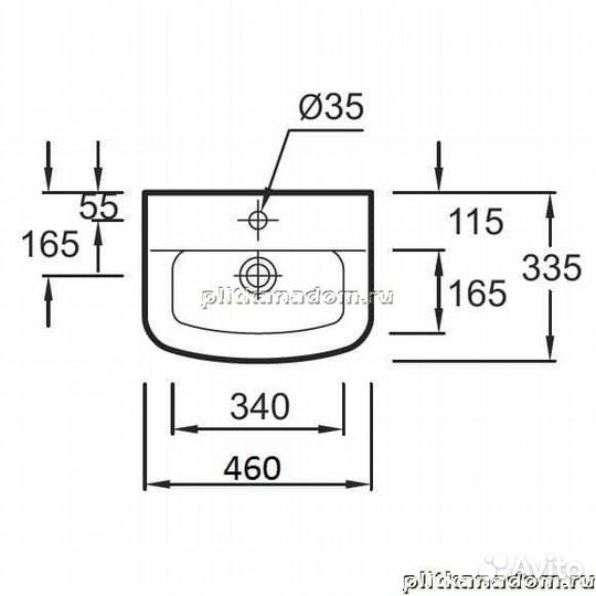 Jacob Delafon Panache E1439-00 раковина 46х34