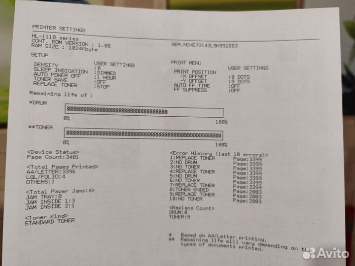 Принтер лазерный brother 1112