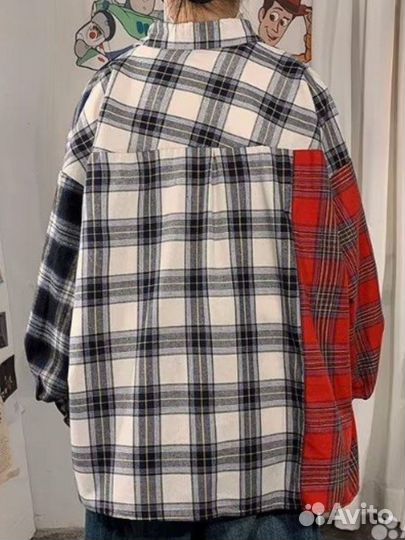 Рубашка пэчворк унисекс оверсайз