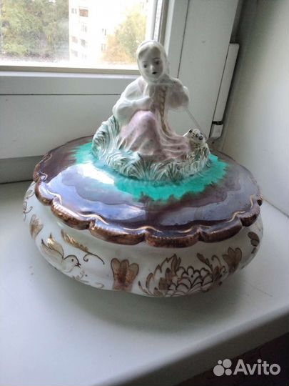 Шкатулка, фаянс, Конаково