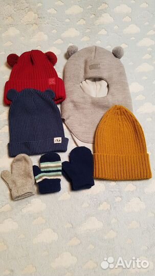 Шапка и варежки детские 46,48
