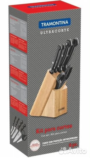 Набор ножей tramontina Подставка дерево Подарок