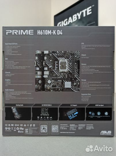 Новые с гарантией, asus prime H610M-K D4, 1700
