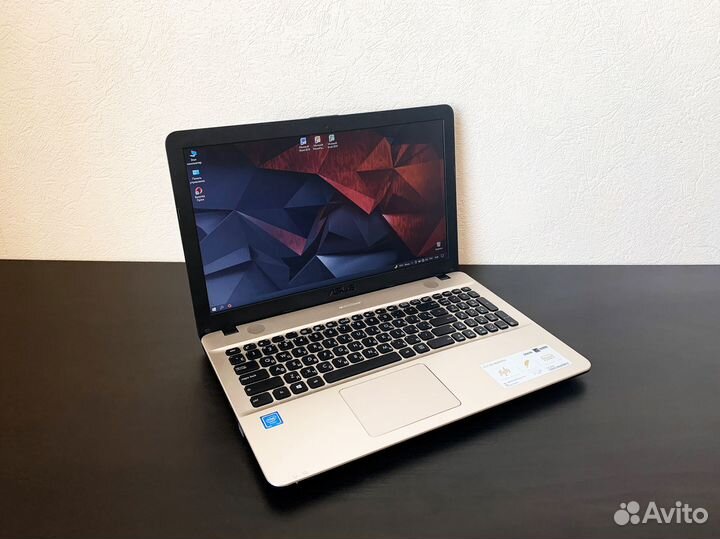 Золотистый ноутбук Asus 15.6 SSD + Новая Сумка