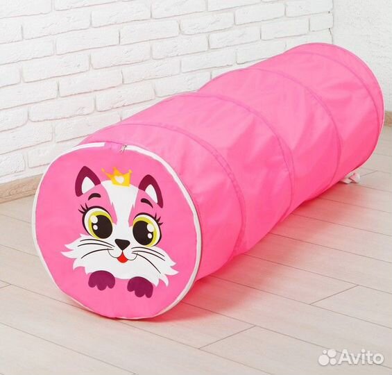 Игровой туннель для детей «Кот», цвет розовый
