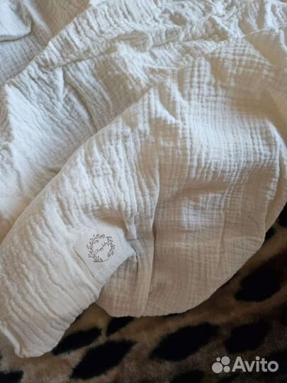 Муслиновая наволочка на круглый матрас новая