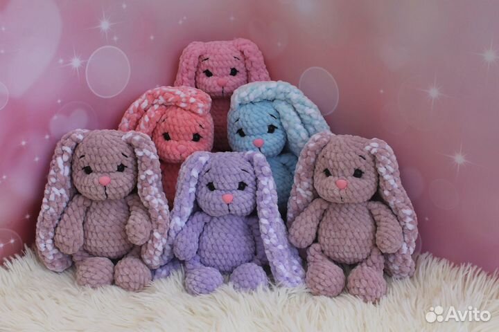 Вязанные игрушки маленькие, мишки, зайки