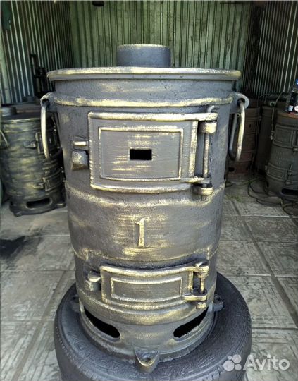 Печь армейская буржуйка чугунная