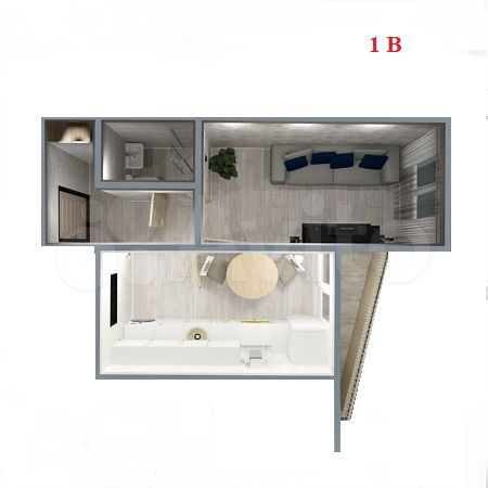 1-к. квартира, 50,3 м², 7/17 эт.