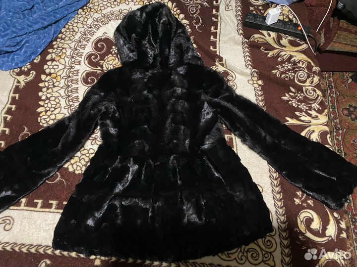 Шуба норковая 42 44 черная короткая