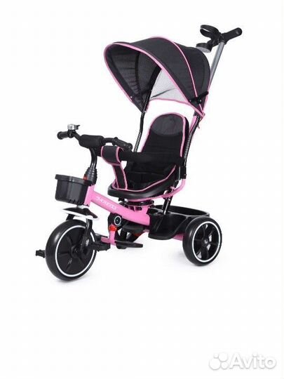 Велосипед трёхколёсный с тентом и ручкой