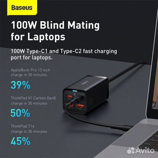 Зарядное устройство Baseus GaN3 Pro, 100W