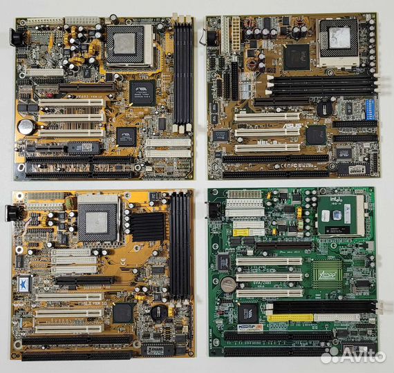 Материнские платы Socket 7, 370, 1155, slot 1