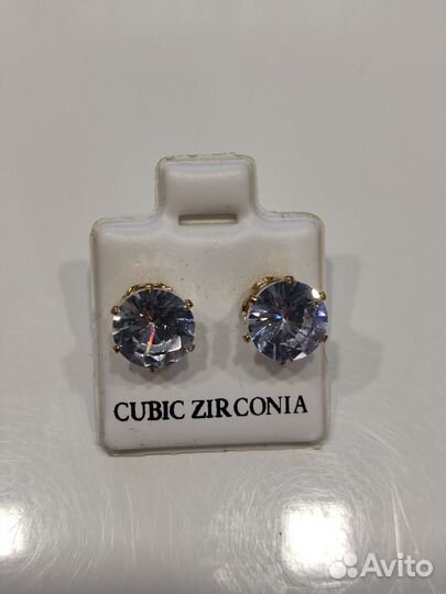 Серьги с цирконием новые