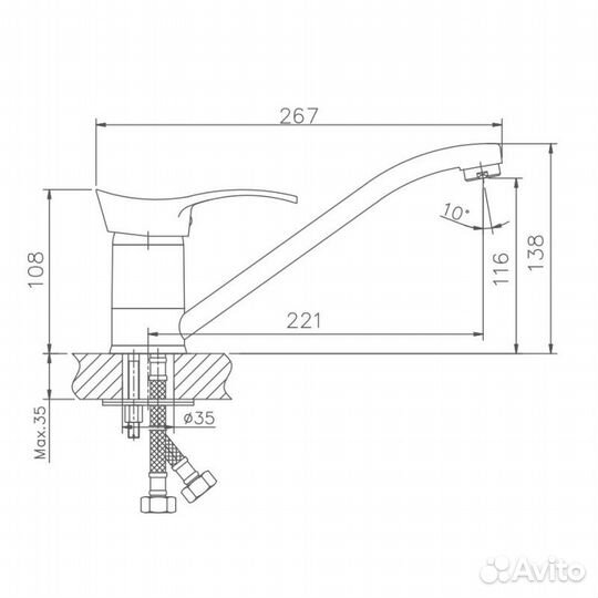 Смеситель для кухни Haiba hb4401 Хром