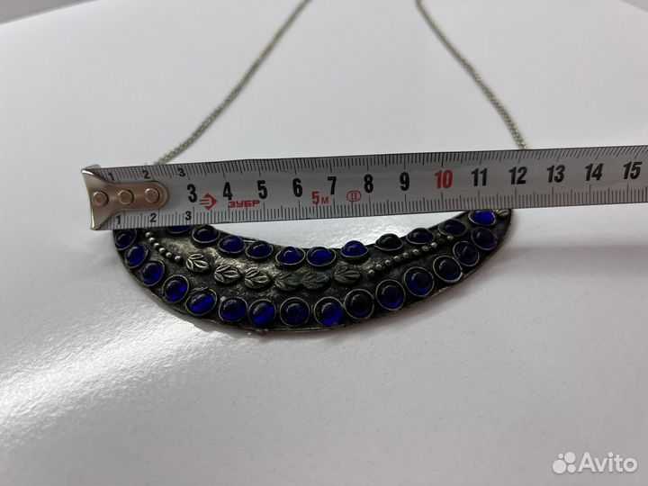 Ожерелье колье с синими камнями