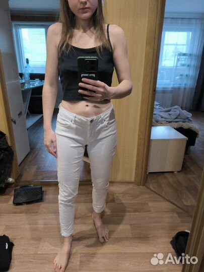 Белые штаны, брюки, джинсы 42-44